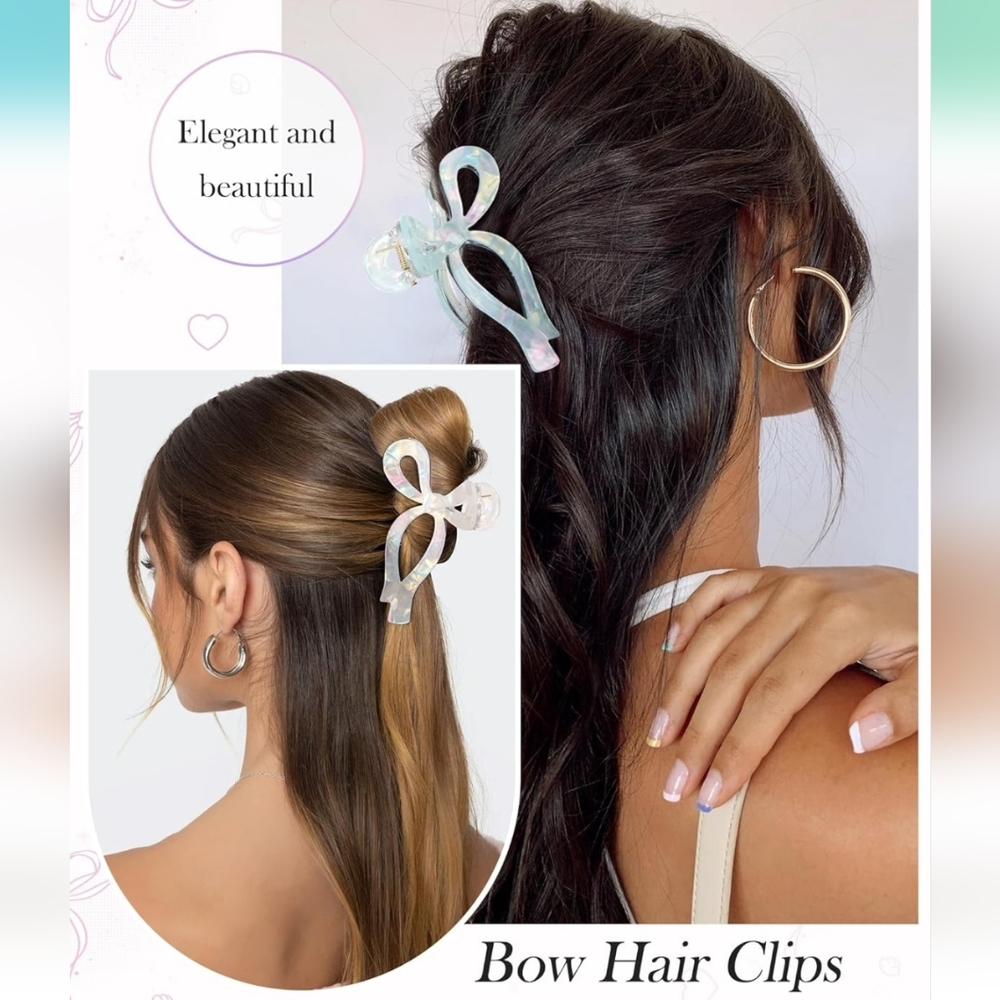 Elegant Blue Iridescent Hair Claw Clip - Picture 4 of 8